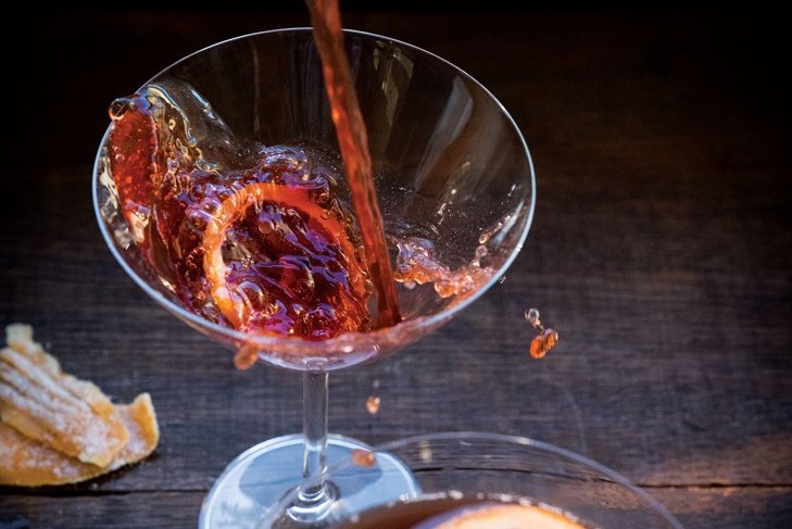 Cherry, Blood Orange, and Ginger Kombucha Spritz